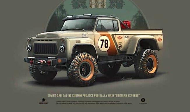 Caminhonete soviética GAZ-52 off-road personalizada