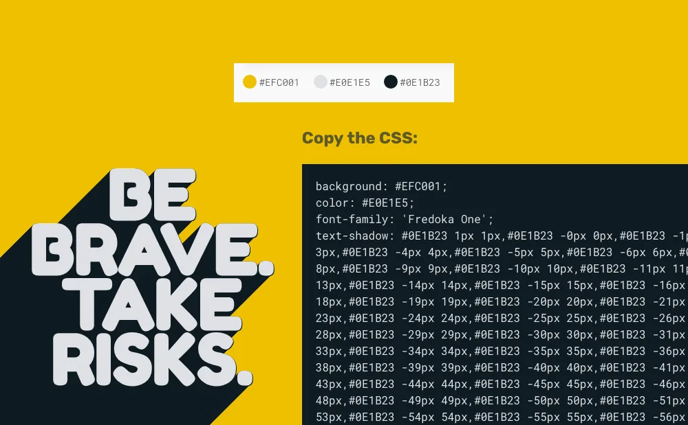 42 sombras longas de texto em CSS