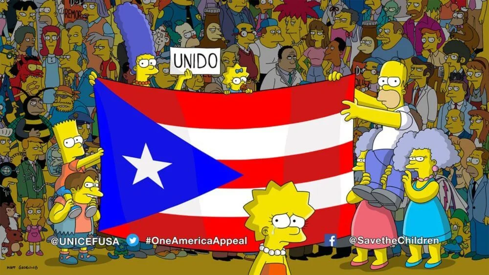 A ação solidária dos Simpsons com Porto Rico