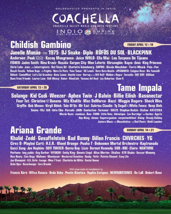 Coachella 2019 o lineup completo