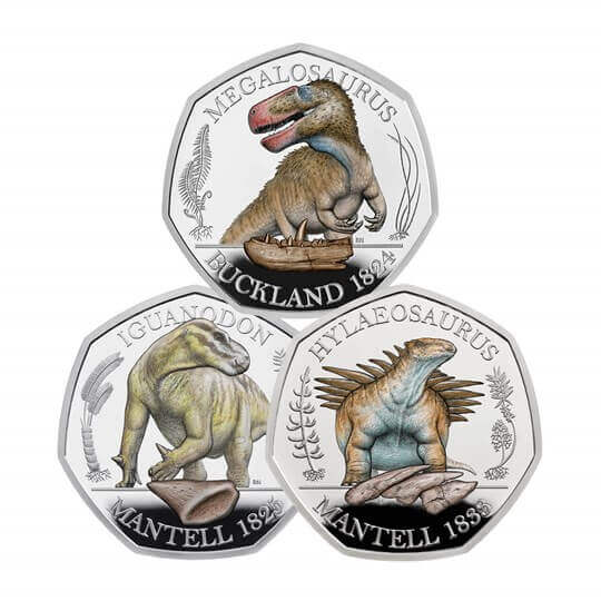 Dinosauria Collection: as moedas britânicas estampadas com dinossauros