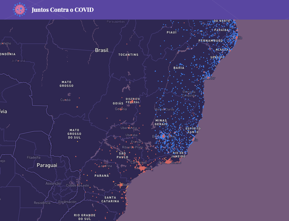 Mapa interativo e colaborativo com as probabilidades de risco de contágio em sua região