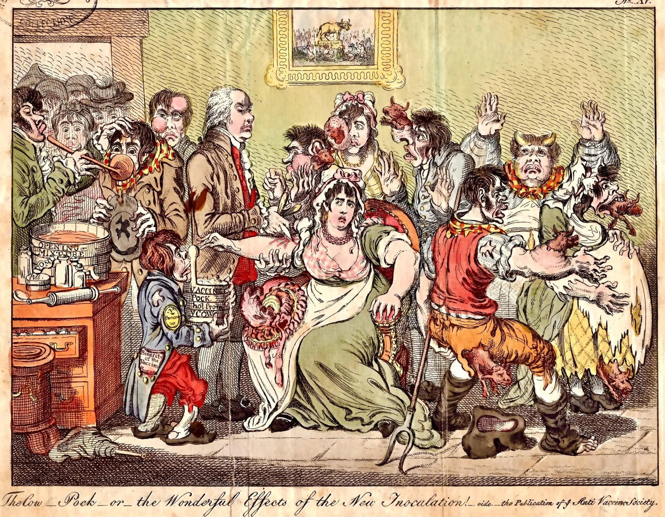 Uma propaganda anti-vacinas, de 1802