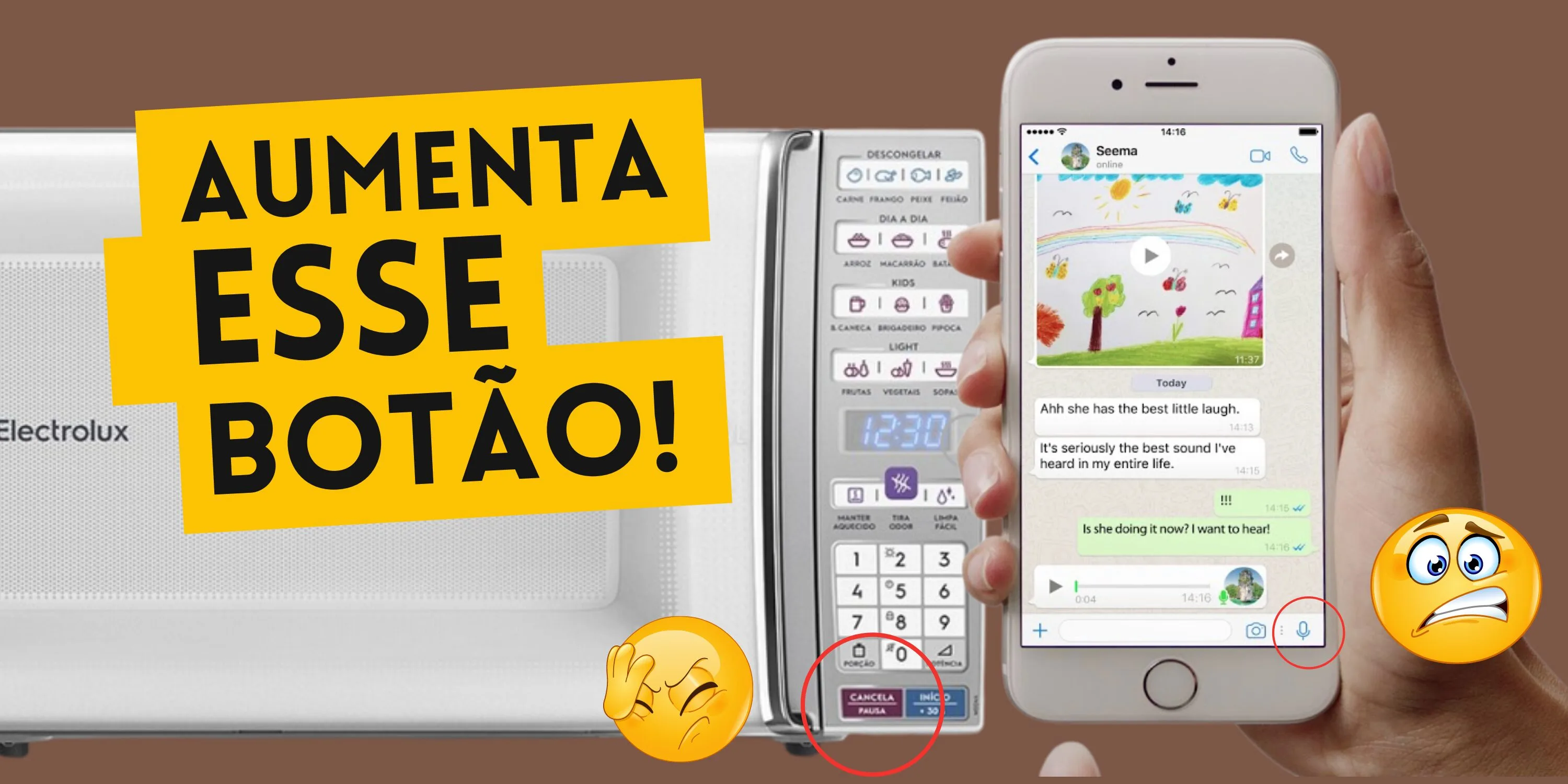 Dois botões que irritam: o do microondas e o do envio de áudio no WhatsApp
