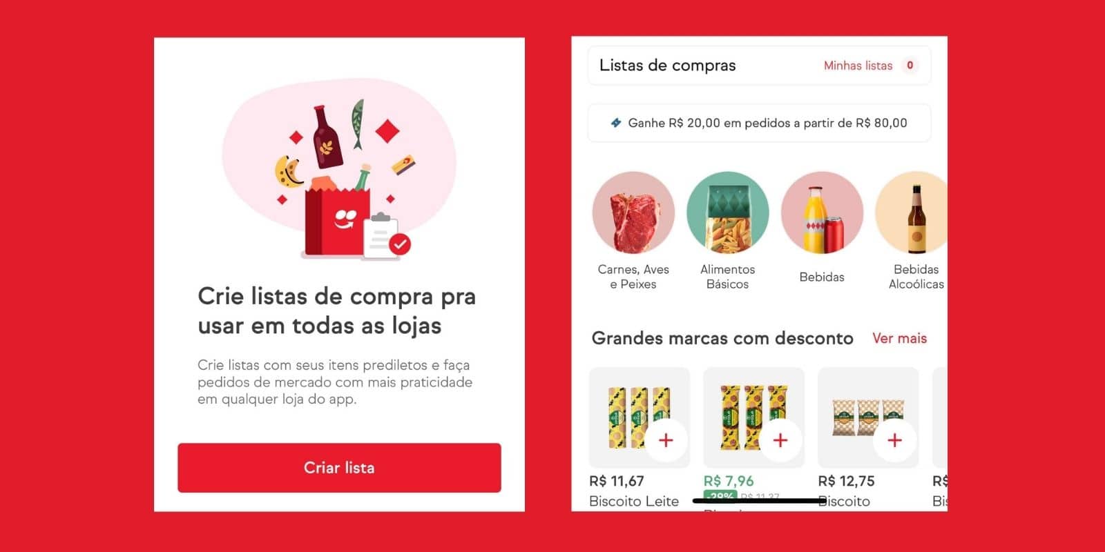 iFood vai permitir organizar itens favoritos do mercado em listas de compras