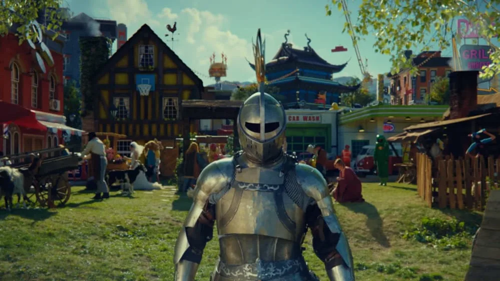 Cavaleiro ganha o dia com ajuda de mistureba de peças LEGO