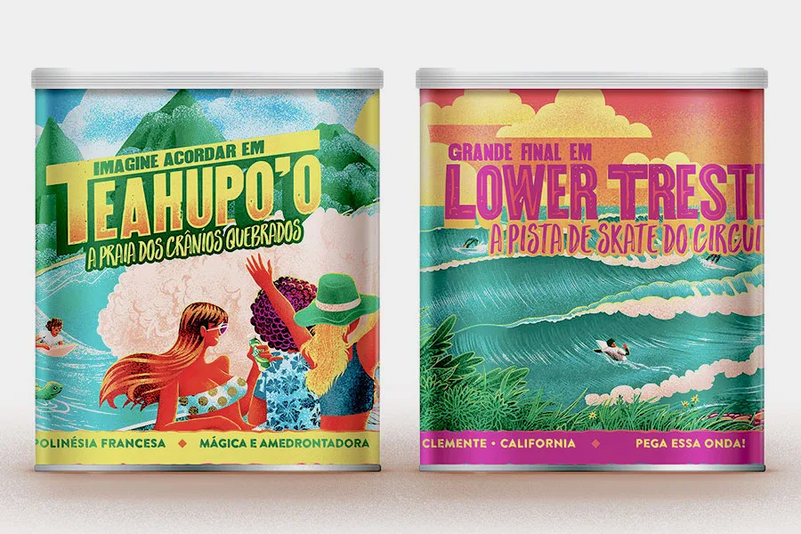 Neston lança latas colecionáveis com praias de surfe