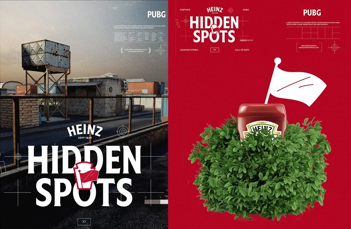 Heinz usa mapeamento do Call of Duty para mostrar onde dá pra se esconder e fazer um lanche
