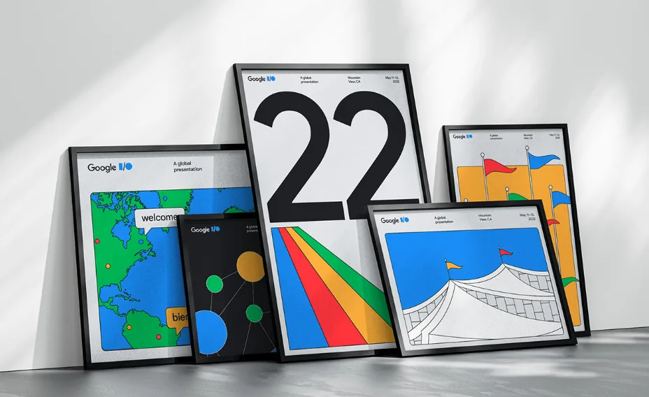 A identidade visual do evento Google I/O 2022