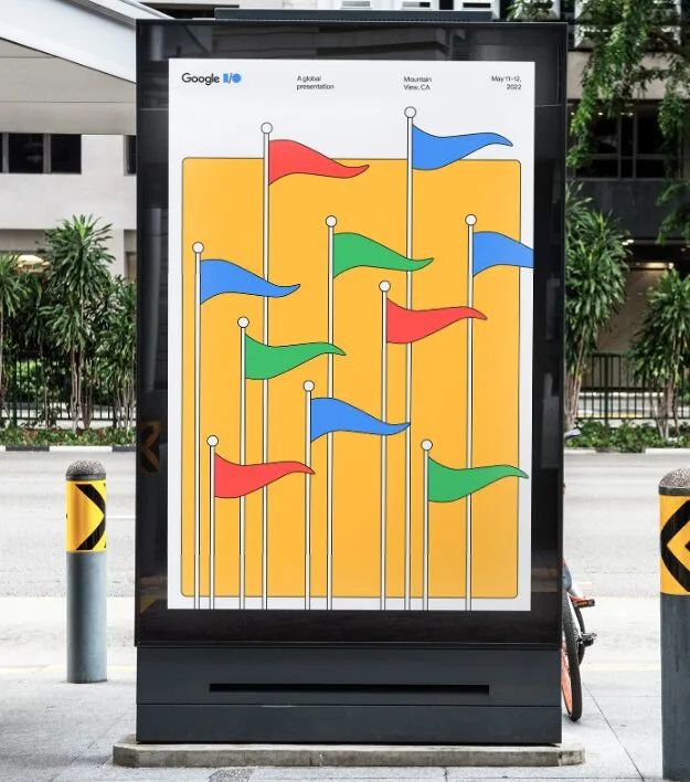 A identidade visual do evento Google I/O 2022