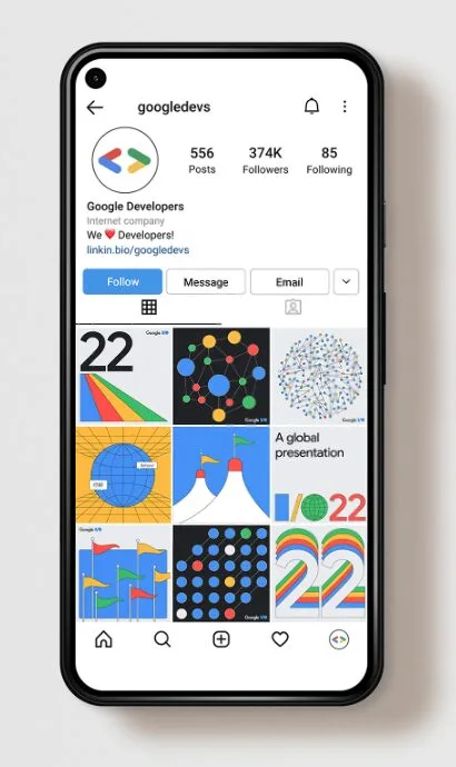 A identidade visual do evento Google I/O 2022