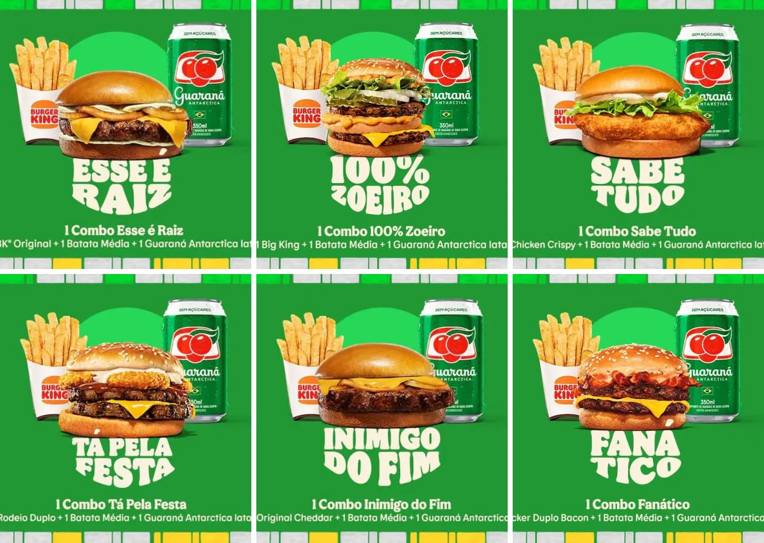 Guaraná Antarctica e BK preparam combos com as personalidades dos torcedores