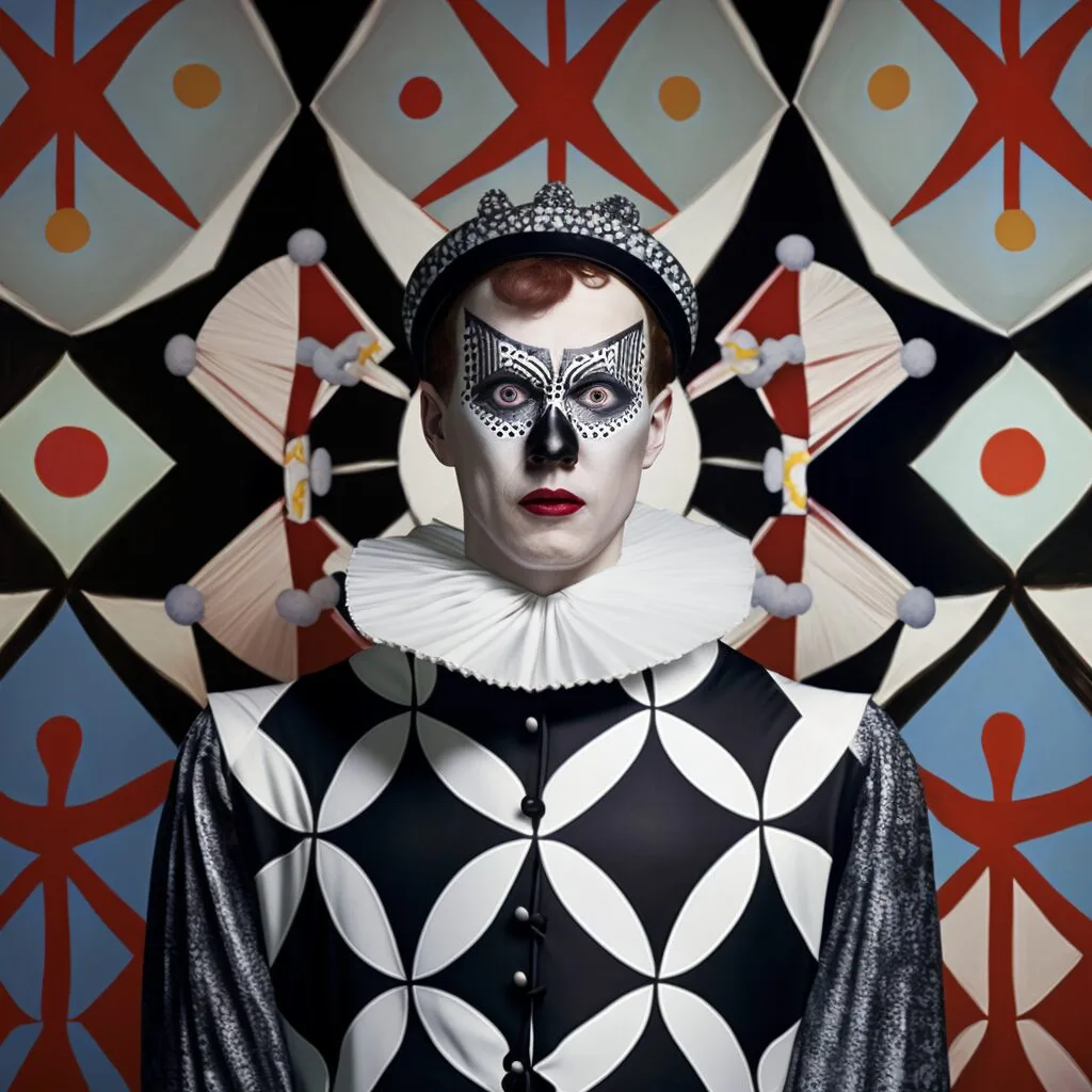 Pierrot, Colombina e Arlequim em versão IA