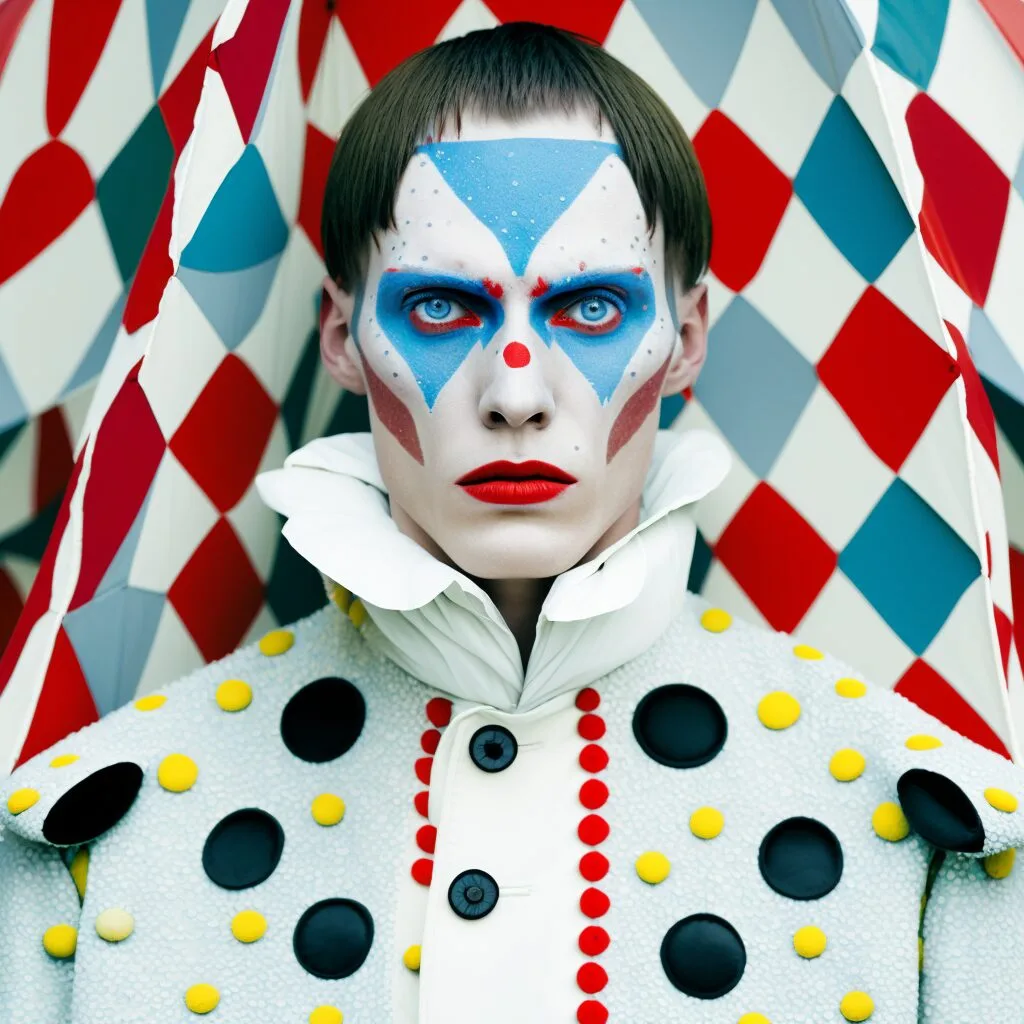 Pierrot, Colombina e Arlequim em versão IA