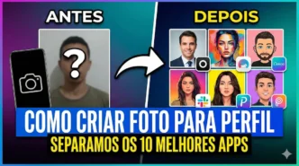 Comparação antes e depois de fotos de perfil.