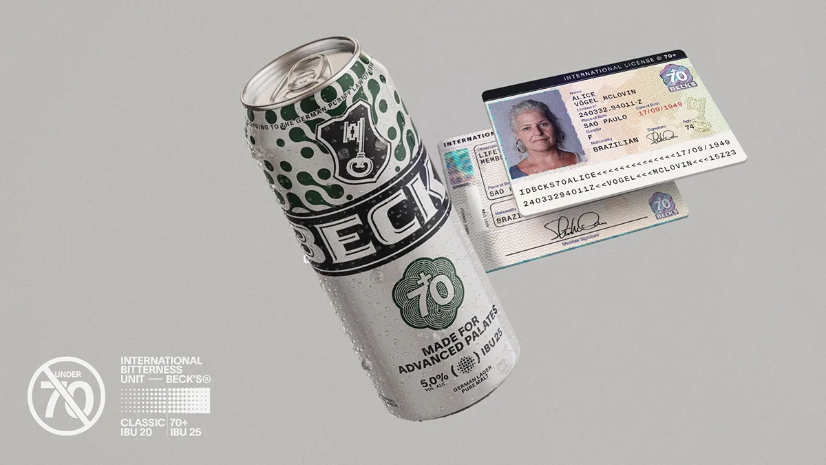 Beck’s 70+. Uma cerveja proibida para menores de 70.