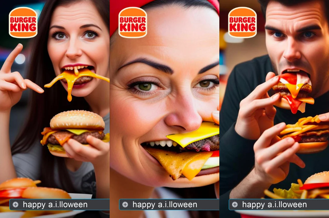 O terror da I.A. na campanha 'A.I.LLOWEEN' do Burger King (FRA)