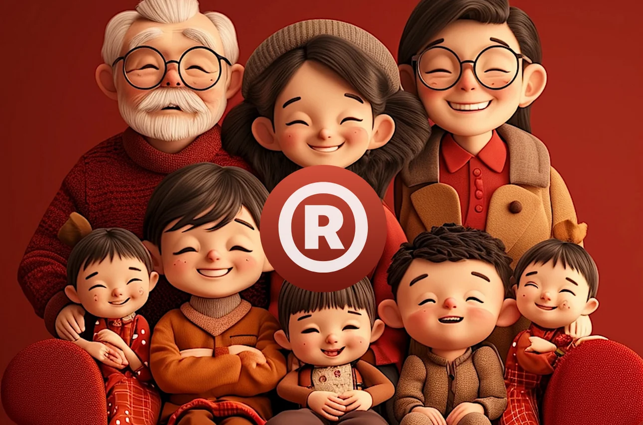 Illustration of a happy multigenerational family with grandparents, parents, and children smiling together.