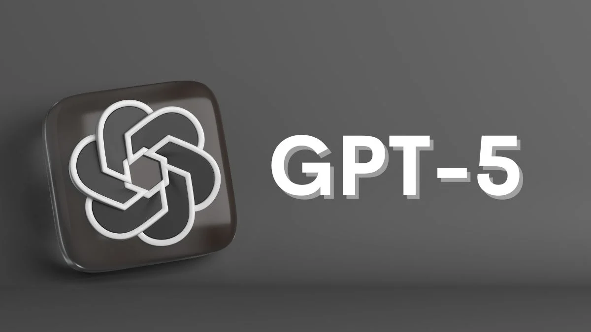 GPT-5 logo on a dark gray background.