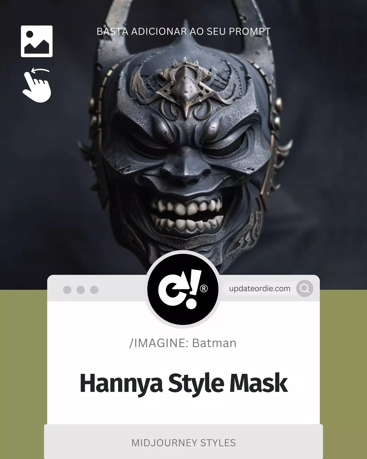 Batman-inspired Hannya style mask with intricate design and menacing expression.