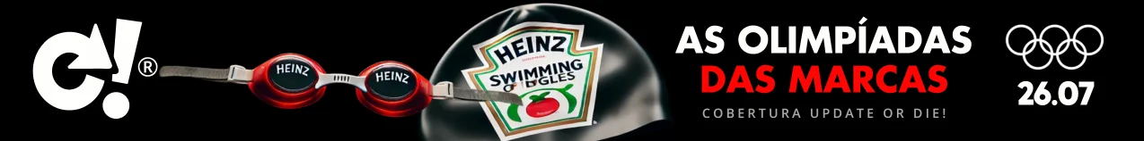 Promotional banner for Heinz Swimming Goggles featuring Olympic-themed branding and event date 26.07.