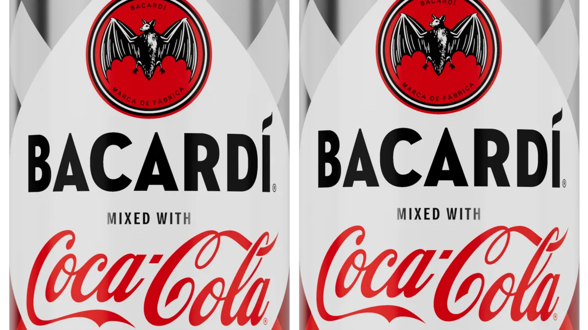 Latas de Bacardi com Coca-Cola