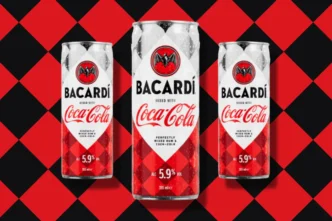 Latas de Bacardi misturado com Coca-Cola