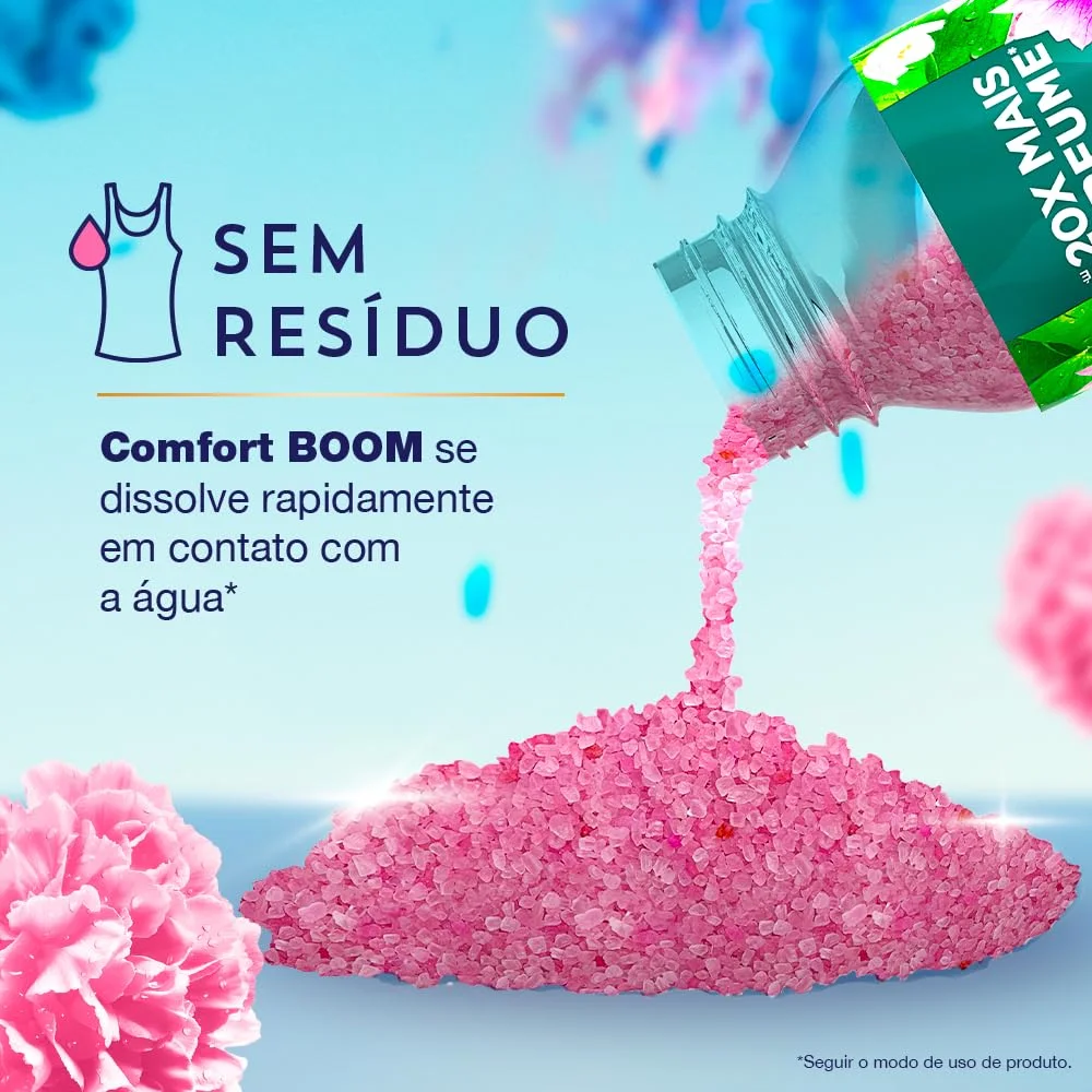 Produto Comfort Boom sem resíduos na água.