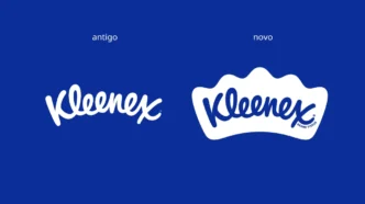 Comparação de logotipos: antigo e novo Kleenex