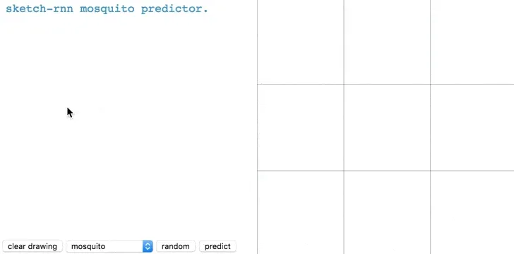 Previsão de mosquito com Sketch-RNN.