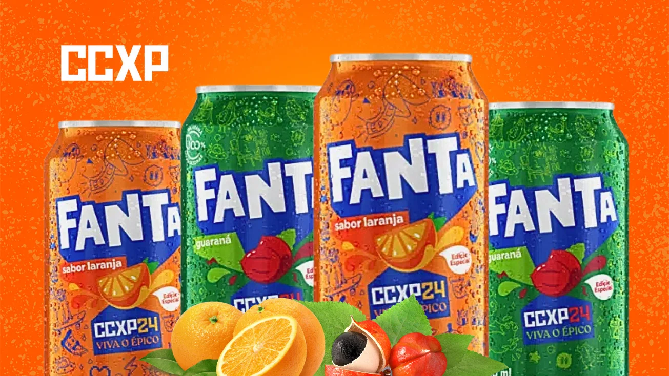 Latas Fanta laranja e guaraná, edição especial CCXP24.