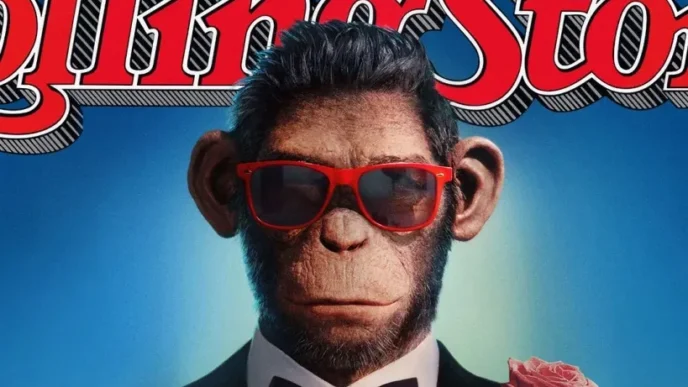 Macaco de óculos na capa da Rolling Stone.