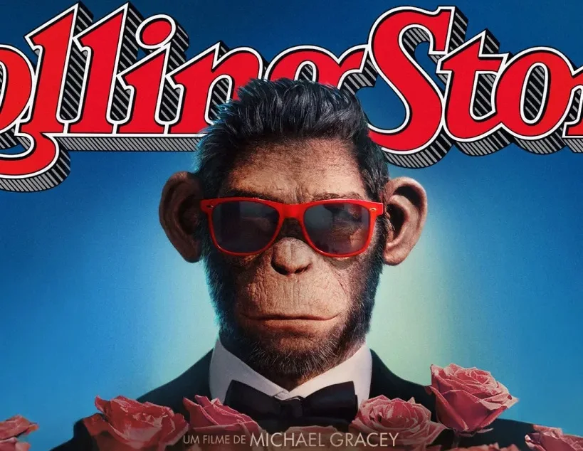 Macaco de óculos na capa da Rolling Stone.