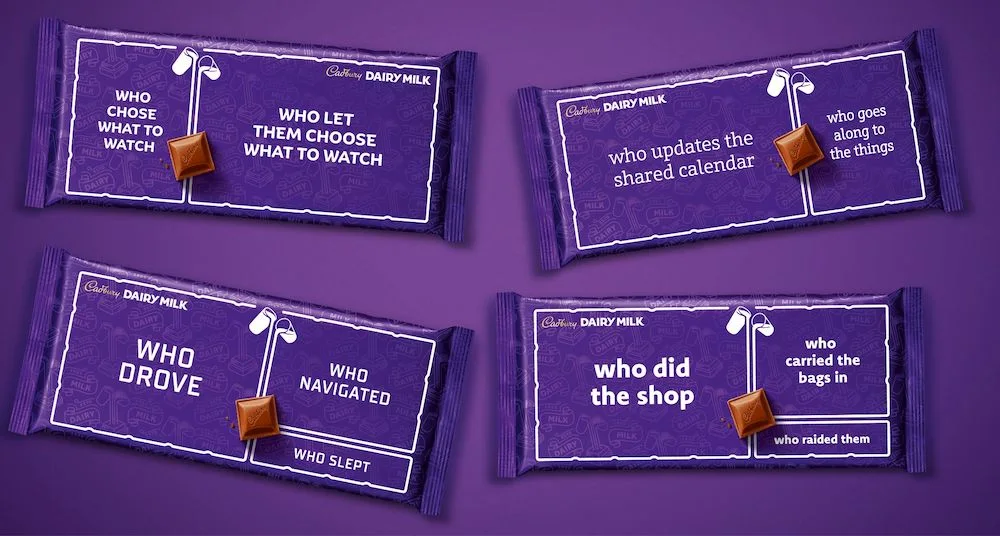 Embalagens de chocolate Cadbury Dairy Milk personalizadas.