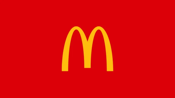 Logotipo do McDonald's com fundo vermelho