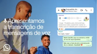 Transcrição de mensagens de voz no WhatsApp.