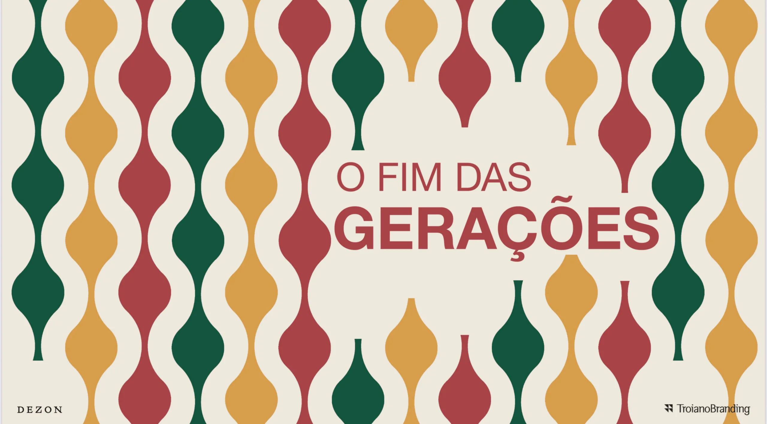 Padrão colorido com texto 'O Fim das Gerações'.