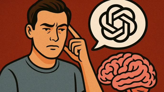 Homem pensando inteligência artificial e cérebro humano