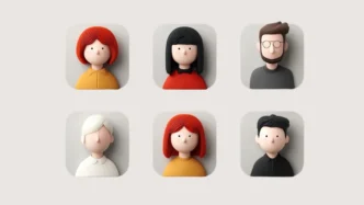 Ilustrações 3D de avatares diversos e coloridos