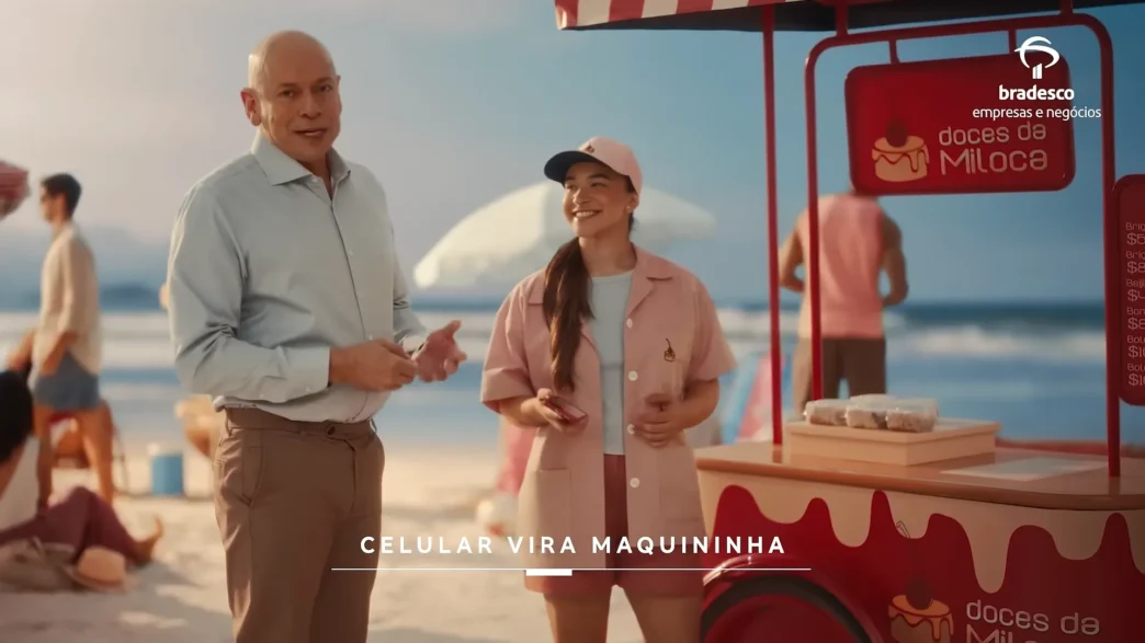 Bradesco promove celular como máquina de pagamentos.