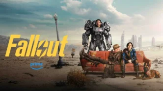Capa do Fallout no deserto com personagens.