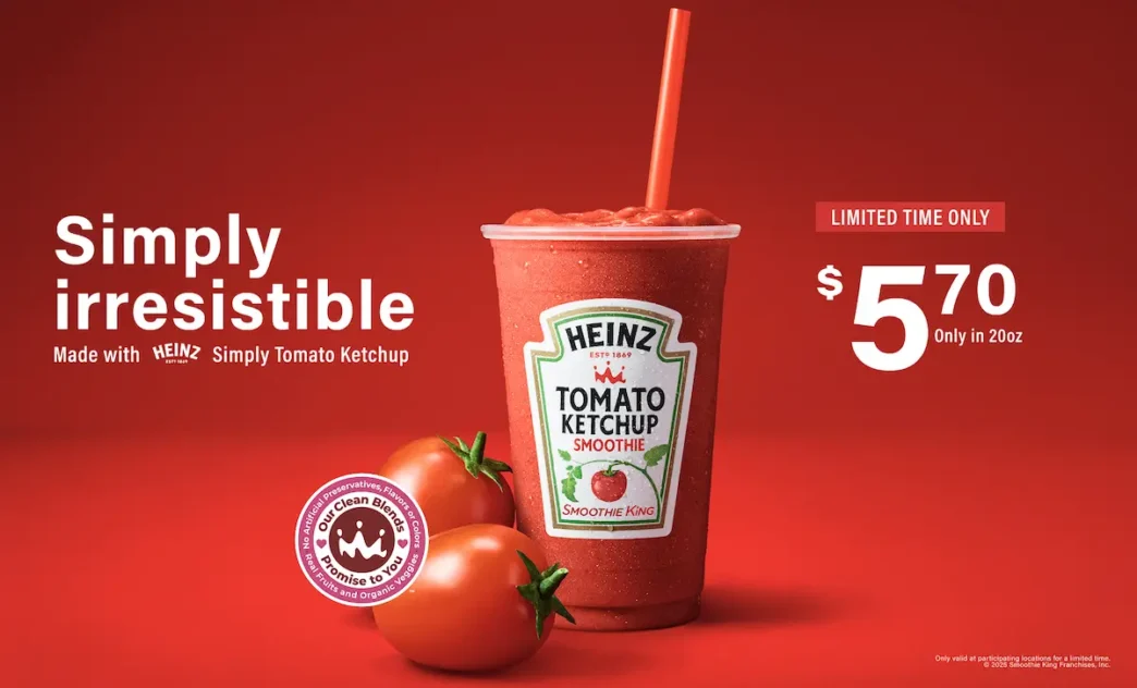 Milkshake de ketchup Heinz, promoção por tempo limitado.