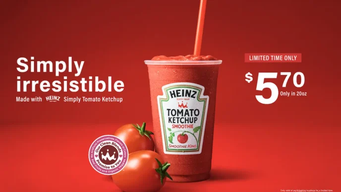 Milkshake de ketchup Heinz, promoção por tempo limitado.