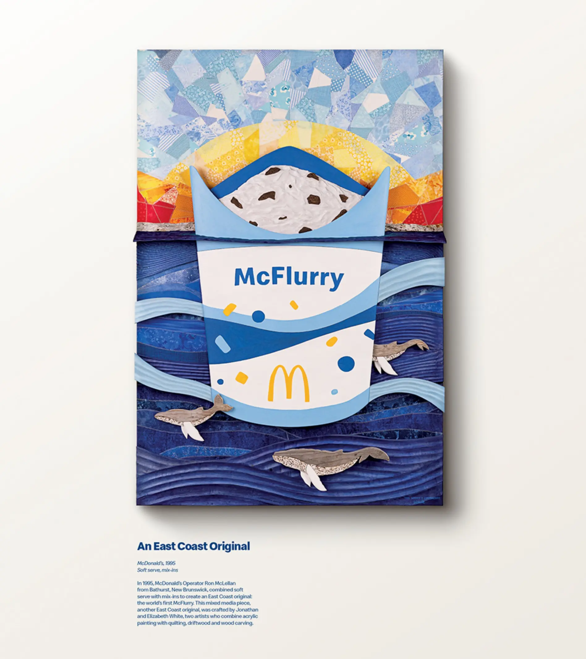 Arte do McFlurry com oceano e baleias.