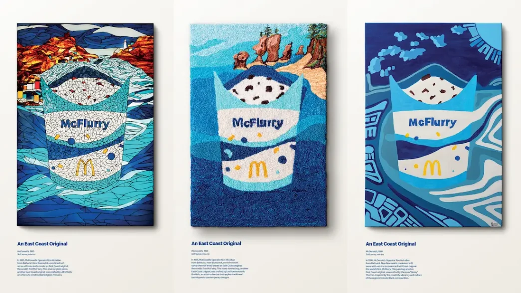 Arte de McFlurry em diferentes estilos de mosaico.