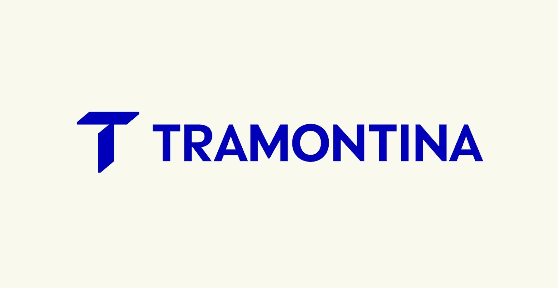 Logotipo da Tramontina em azul.