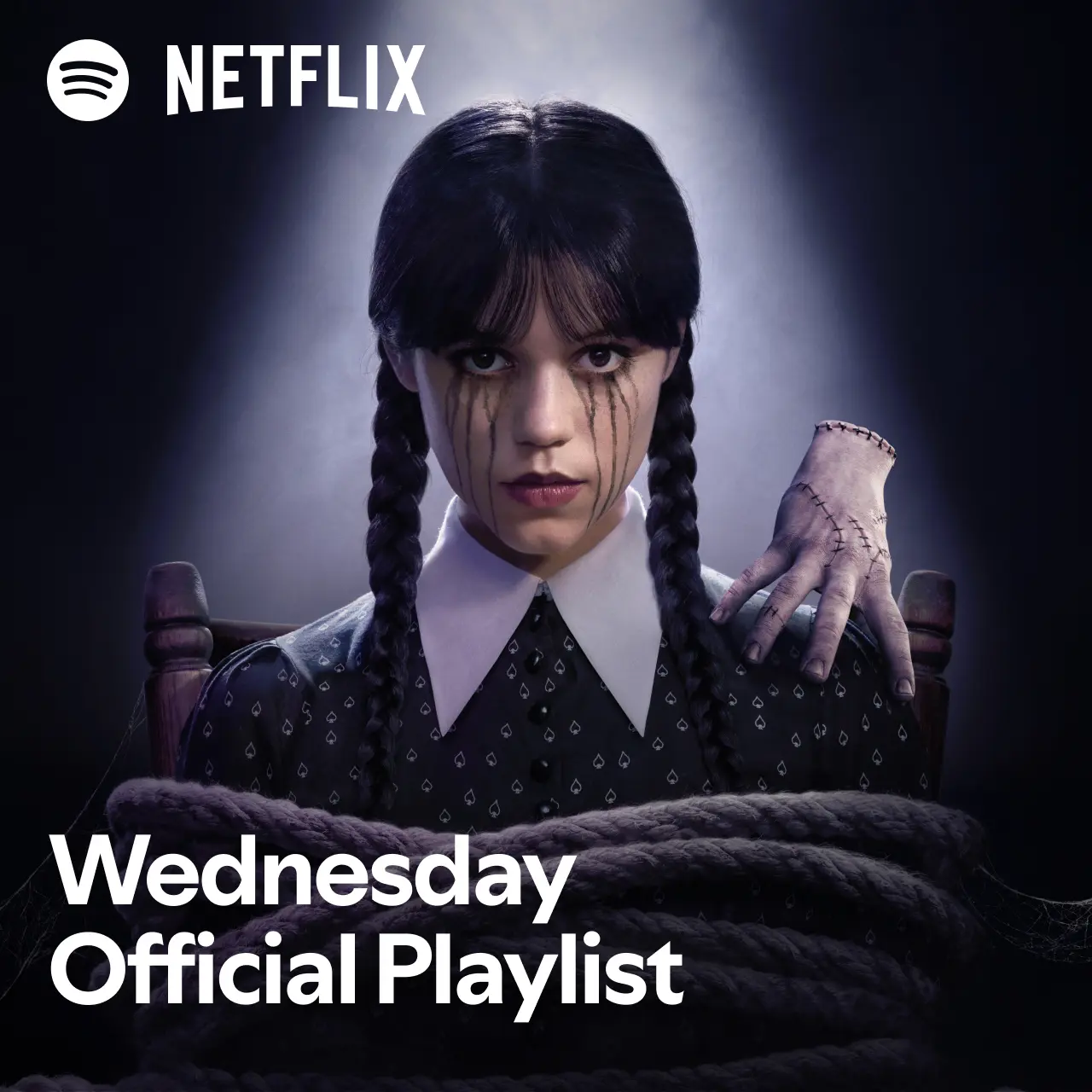 Playlist oficial da série Wednesday no Spotify.