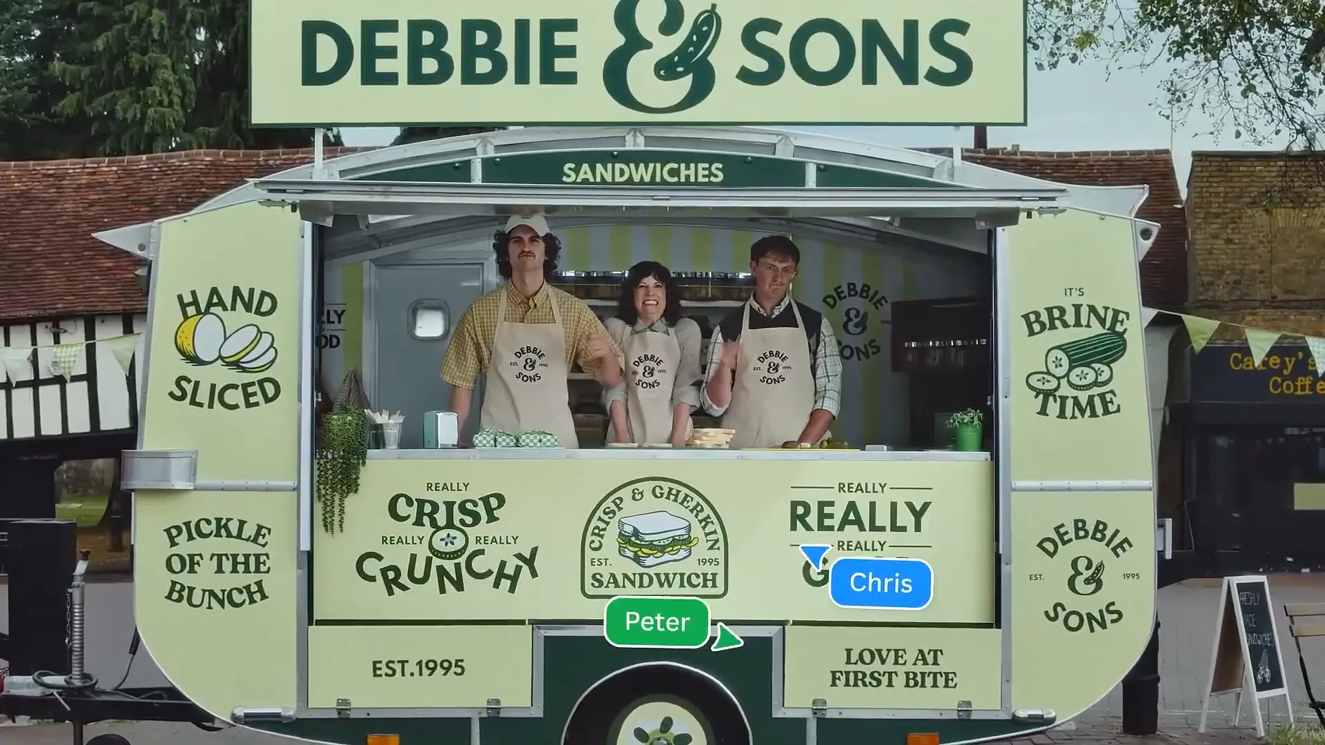 Food truck de sanduíches Debbie & Sons em feira.