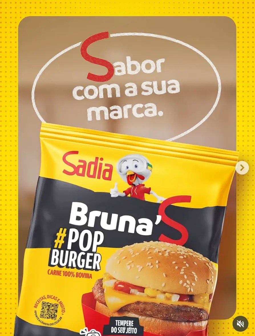 Embalagem de hambúrguer Bruna's da Sadia.