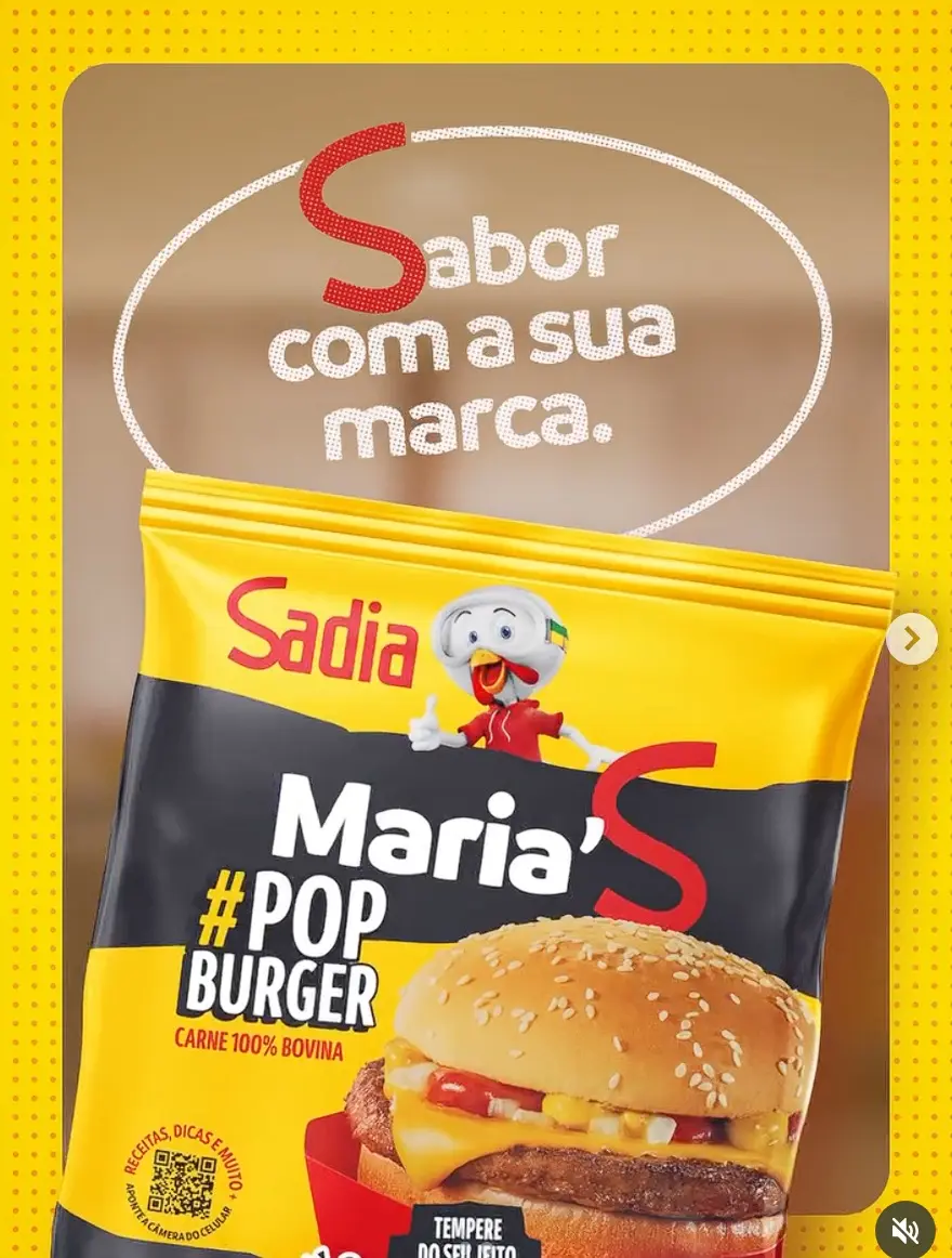 Embalagem de hambúrguer Maria's Sadia.